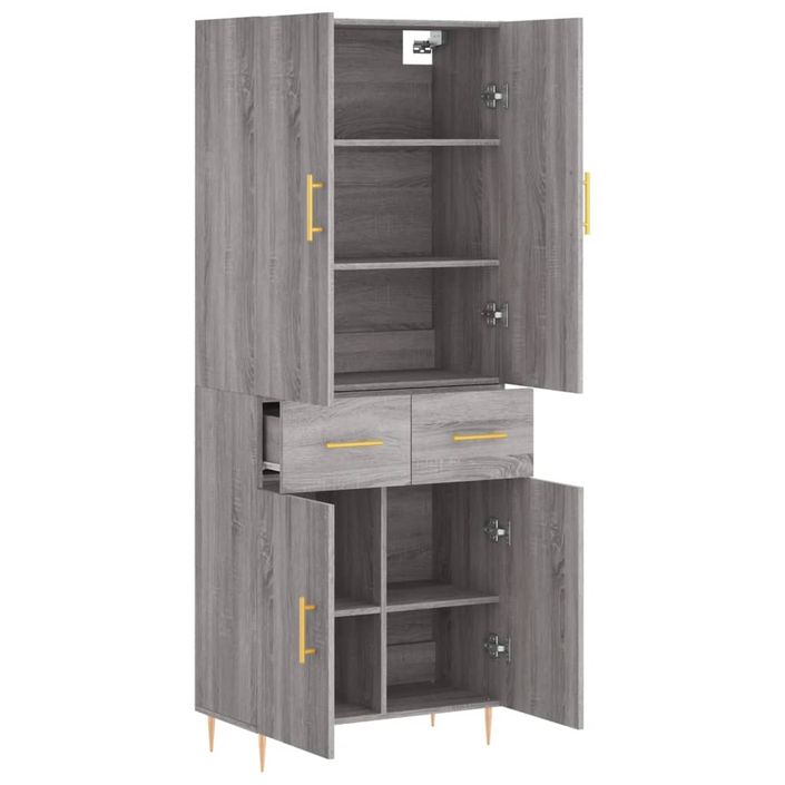 Buffet haut Sonoma gris 69,5x34x180 cm Bois d'ingénierie - Photo n°4