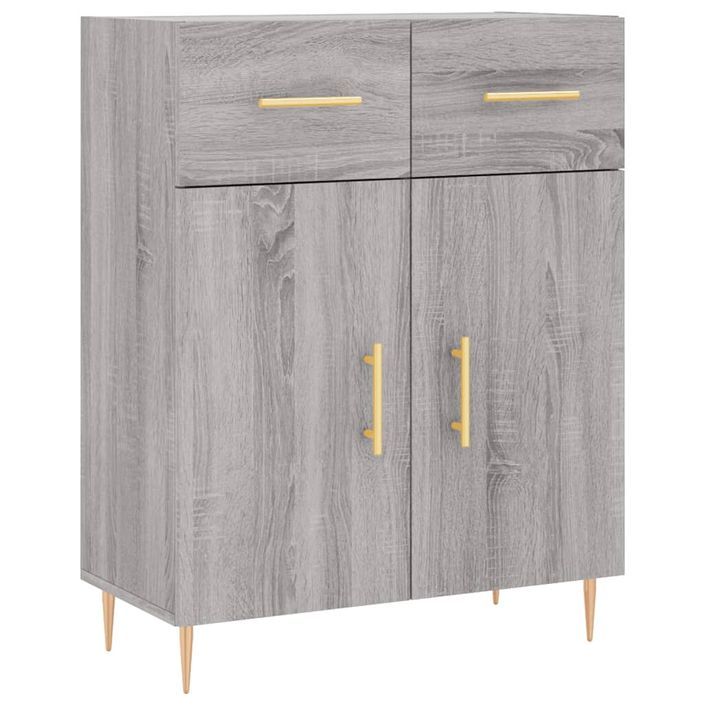 Buffet haut Sonoma gris 69,5x34x180 cm Bois d'ingénierie - Photo n°7