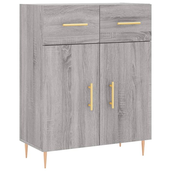 Buffet haut Sonoma gris 69,5x34x180 cm Bois d'ingénierie - Photo n°7