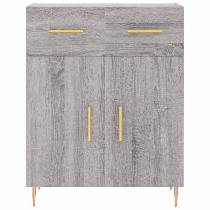 Buffet haut Sonoma gris 69,5x34x180 cm Bois d'ingénierie - Photo n°8