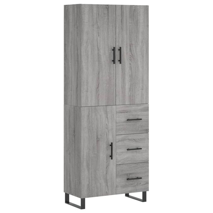 Buffet haut Sonoma gris 69,5x34x180 cm Bois d'ingénierie - Photo n°1