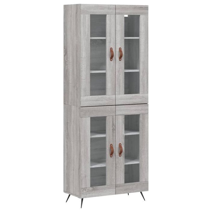 Buffet haut Sonoma gris 69,5x34x180 cm Bois d'ingénierie - Photo n°1