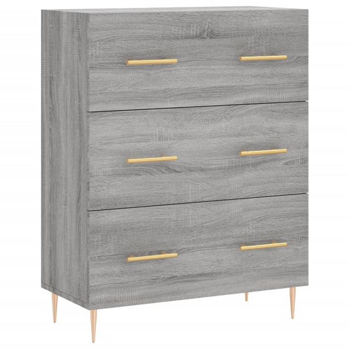 Buffet haut Sonoma gris 69,5x34x180 cm Bois d'ingénierie - Photo n°7