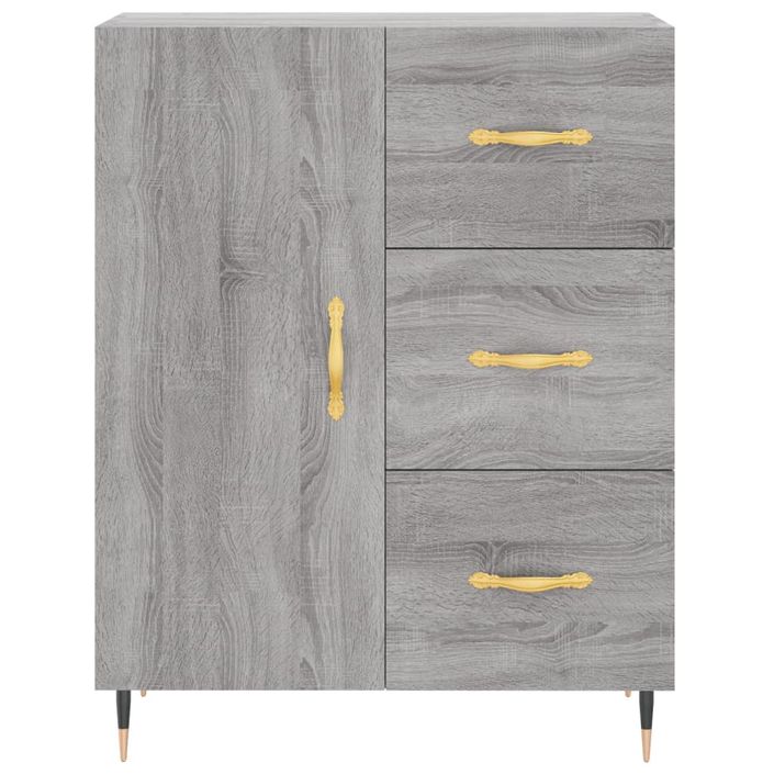 Buffet haut Sonoma gris 69,5x34x180 cm Bois d'ingénierie - Photo n°8