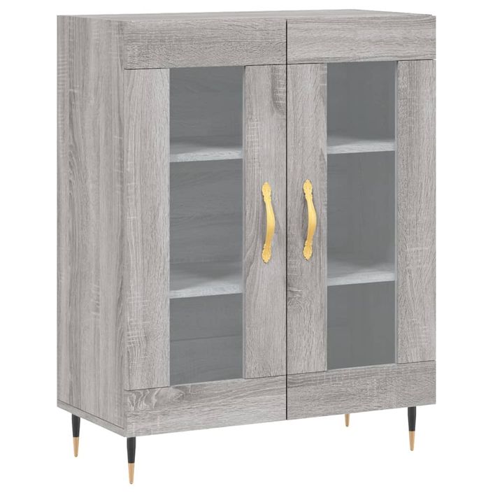 Buffet haut Sonoma gris 69,5x34x180 cm Bois d'ingénierie - Photo n°6