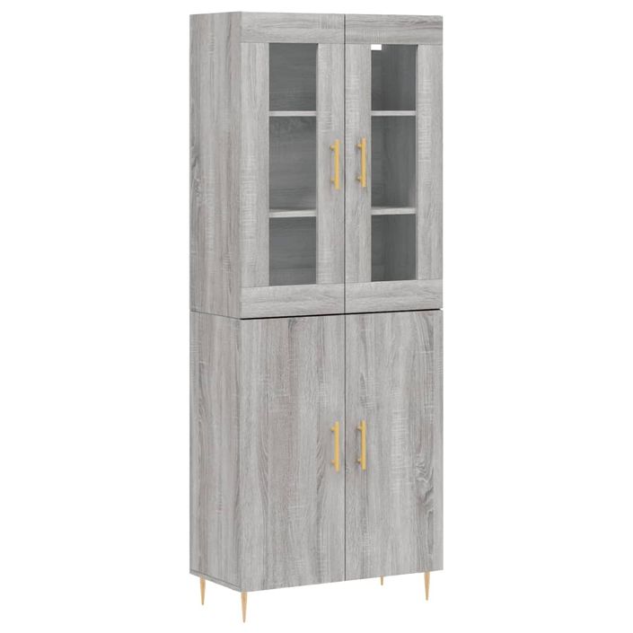 Buffet haut Sonoma gris 69,5x34x180 cm Bois d'ingénierie - Photo n°1