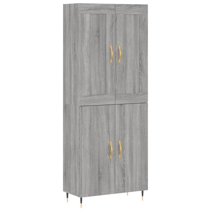 Buffet haut Sonoma gris 69,5x34x180 cm Bois d'ingénierie - Photo n°1