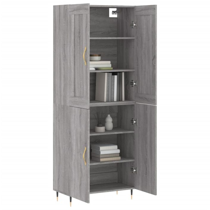 Buffet haut Sonoma gris 69,5x34x180 cm Bois d'ingénierie - Photo n°3