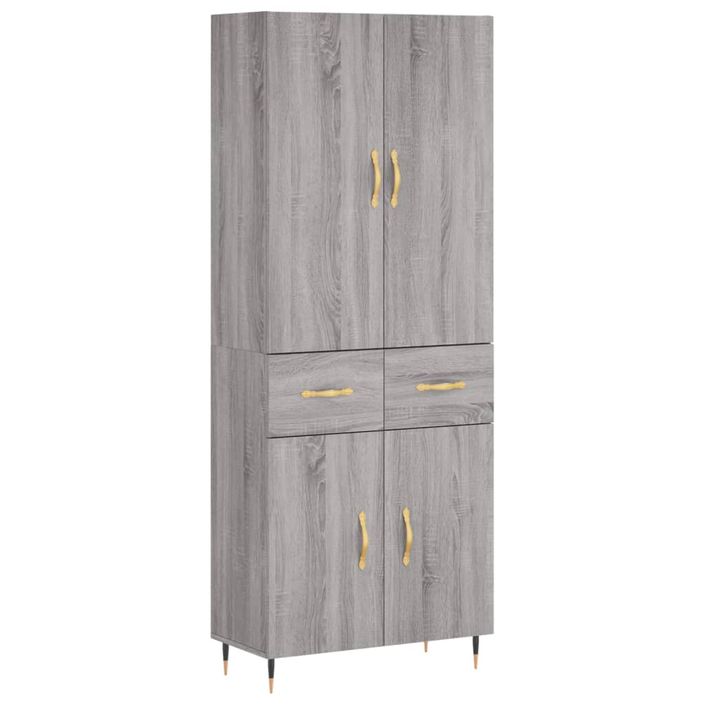 Buffet haut Sonoma gris 69,5x34x180 cm Bois d'ingénierie - Photo n°1