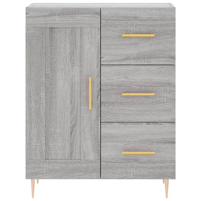 Buffet haut Sonoma gris 69,5x34x180 cm Bois d'ingénierie - Photo n°8