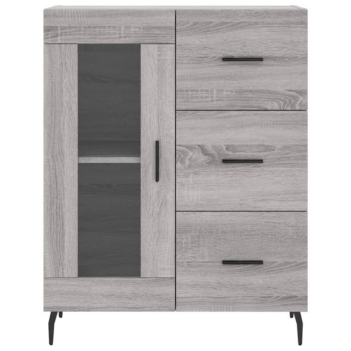 Buffet haut Sonoma gris 69,5x34x180 cm Bois d'ingénierie - Photo n°8