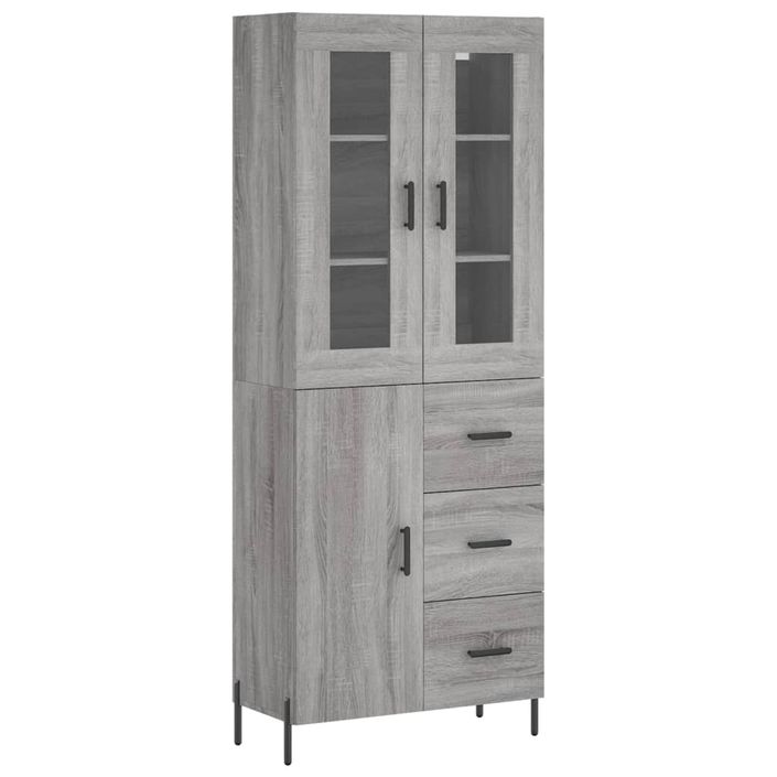 Buffet haut Sonoma gris 69,5x34x180 cm Bois d'ingénierie - Photo n°1