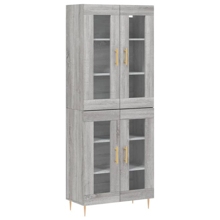 Buffet haut Sonoma gris 69,5x34x180 cm Bois d'ingénierie - Photo n°1