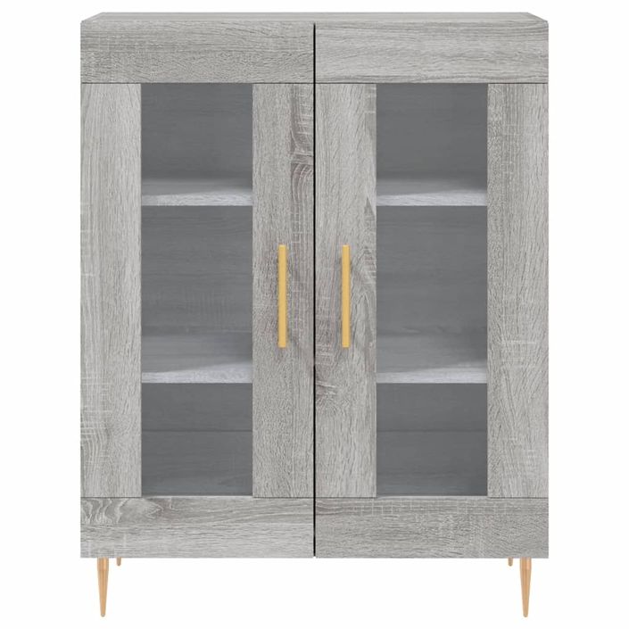 Buffet haut Sonoma gris 69,5x34x180 cm Bois d'ingénierie - Photo n°8