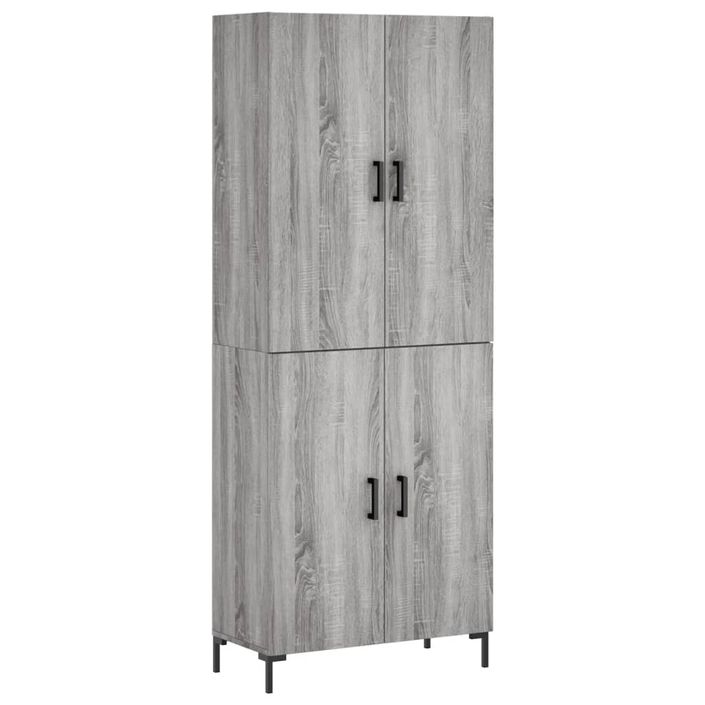 Buffet haut Sonoma gris 69,5x34x180 cm Bois d'ingénierie - Photo n°1