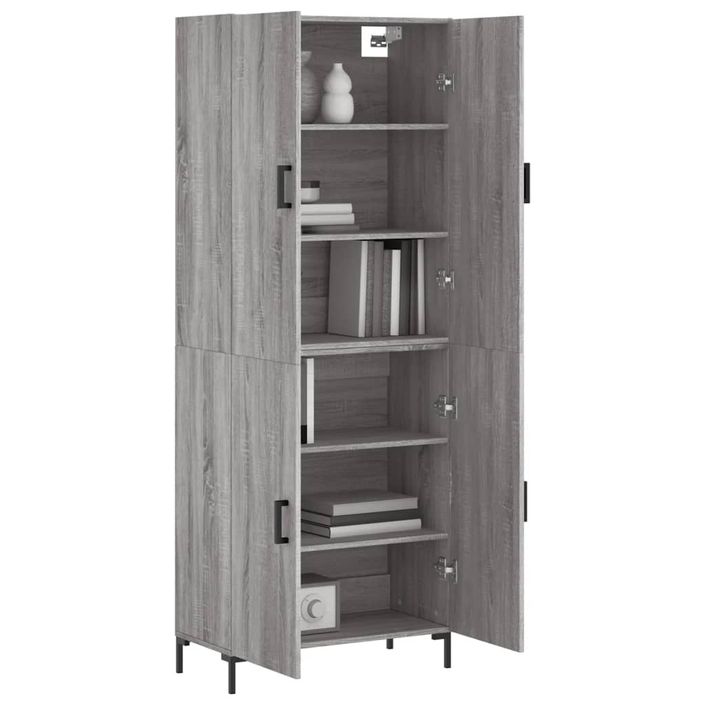 Buffet haut Sonoma gris 69,5x34x180 cm Bois d'ingénierie - Photo n°3