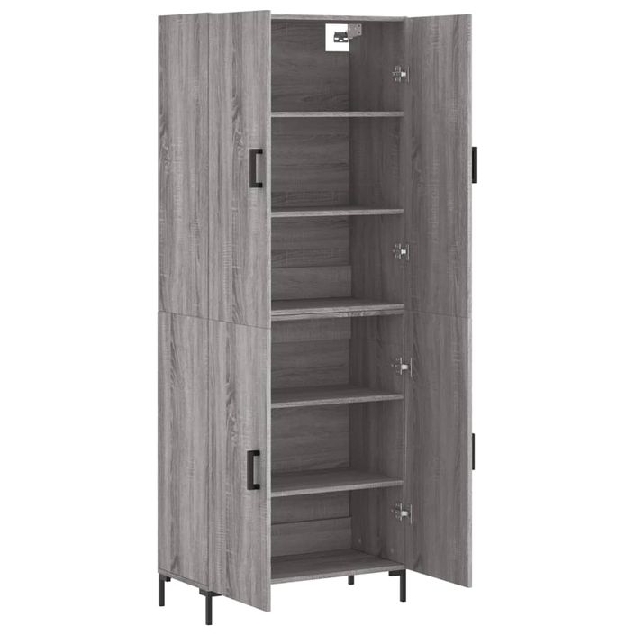 Buffet haut Sonoma gris 69,5x34x180 cm Bois d'ingénierie - Photo n°4