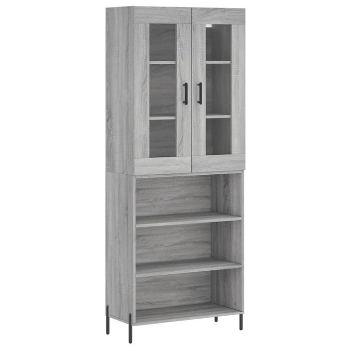 Buffet haut Sonoma gris 69,5x34x180 cm Bois d'ingénierie - Photo n°1