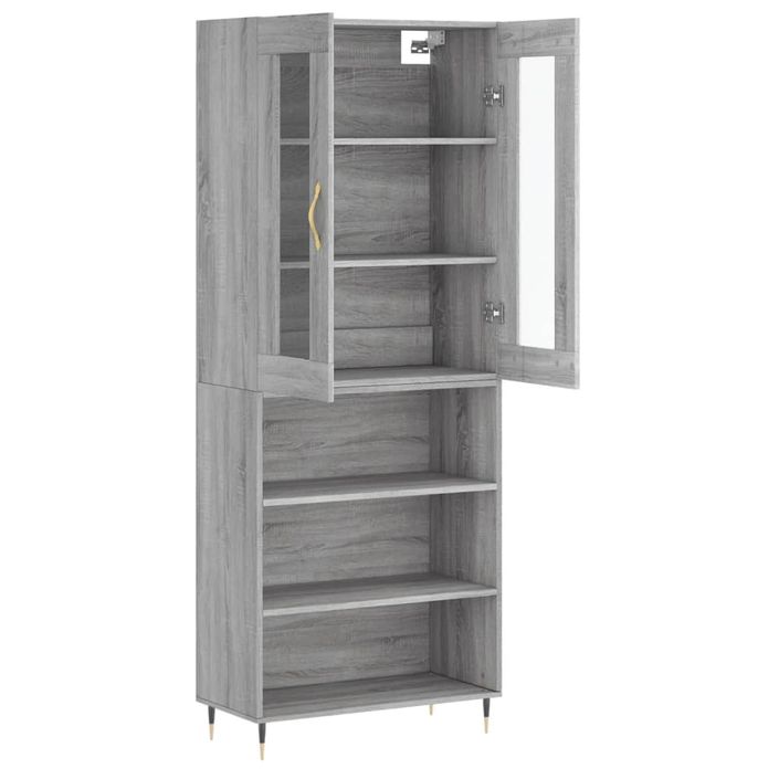 Buffet haut Sonoma gris 69,5x34x180 cm Bois d'ingénierie - Photo n°4