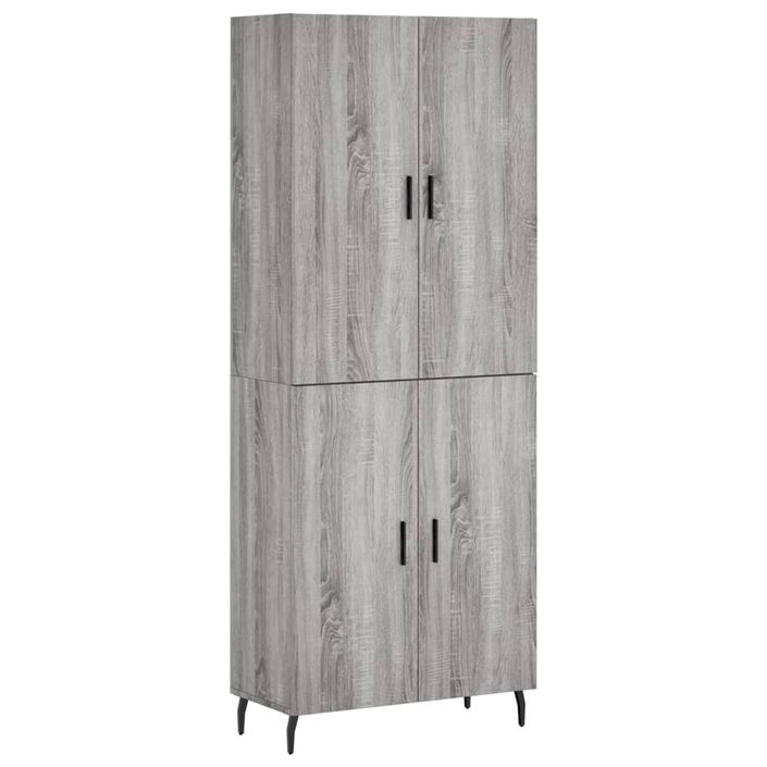 Buffet haut Sonoma gris 69,5x34x180 cm Bois d'ingénierie - Photo n°1