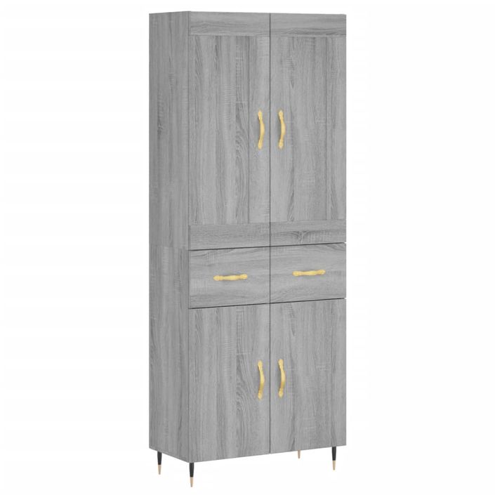 Buffet haut Sonoma gris 69,5x34x180 cm Bois d'ingénierie - Photo n°1