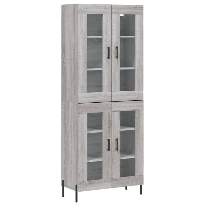 Buffet haut Sonoma gris 69,5x34x180 cm Bois d'ingénierie - Photo n°1