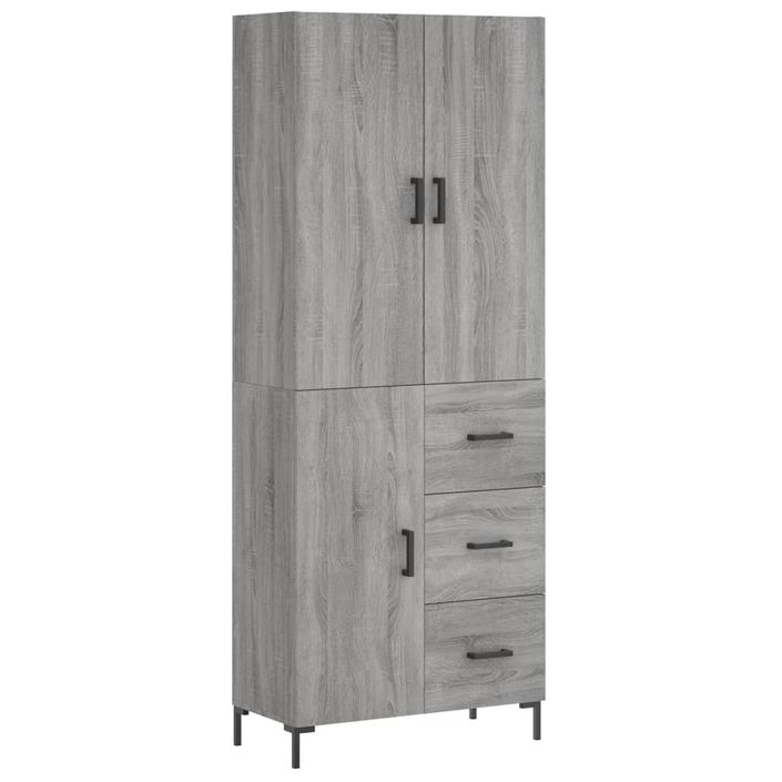 Buffet haut Sonoma gris 69,5x34x180 cm Bois d'ingénierie - Photo n°1