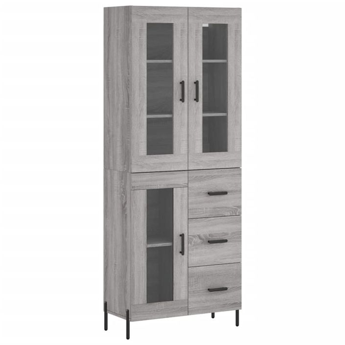 Buffet haut Sonoma gris 69,5x34x180 cm Bois d'ingénierie - Photo n°1