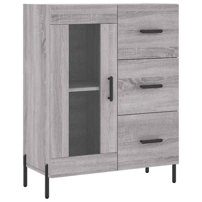 Buffet haut Sonoma gris 69,5x34x180 cm Bois d'ingénierie - Photo n°7