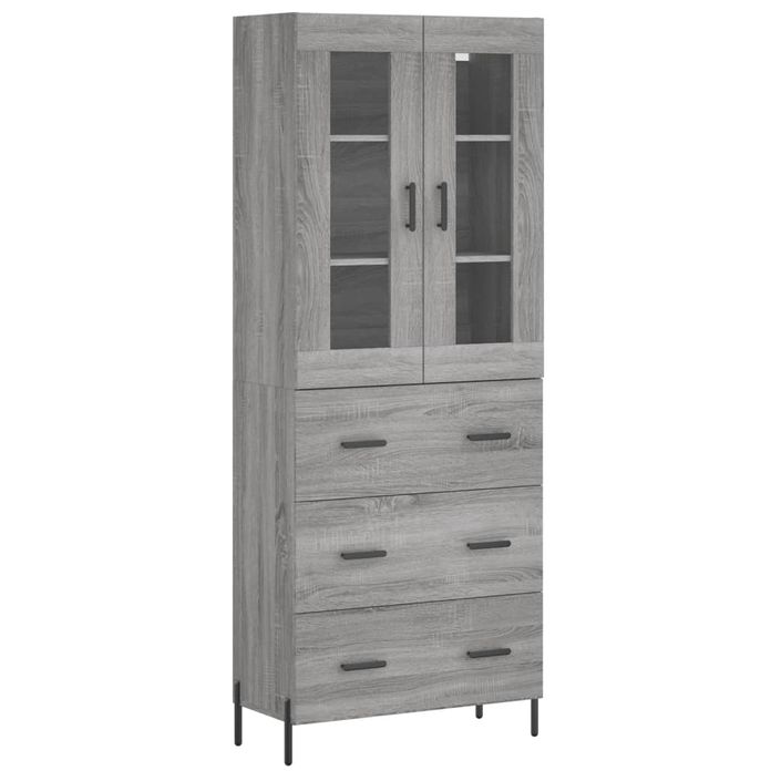 Buffet haut Sonoma gris 69,5x34x180 cm Bois d'ingénierie - Photo n°1