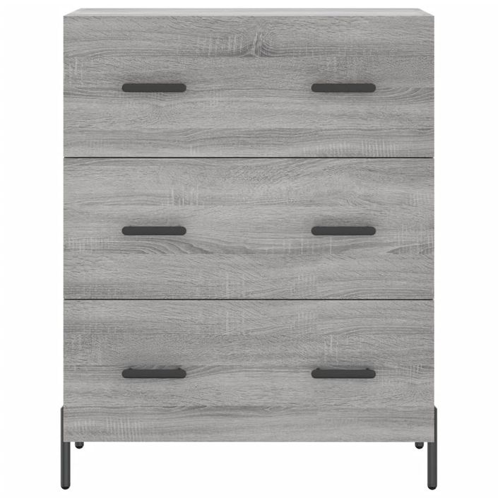 Buffet haut Sonoma gris 69,5x34x180 cm Bois d'ingénierie - Photo n°8