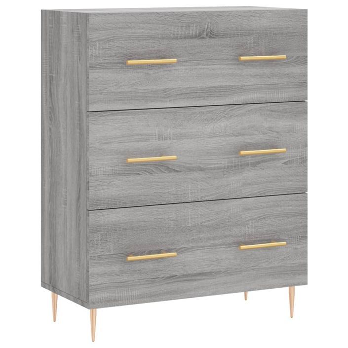 Buffet haut Sonoma gris 69,5x34x180 cm Bois d'ingénierie - Photo n°7