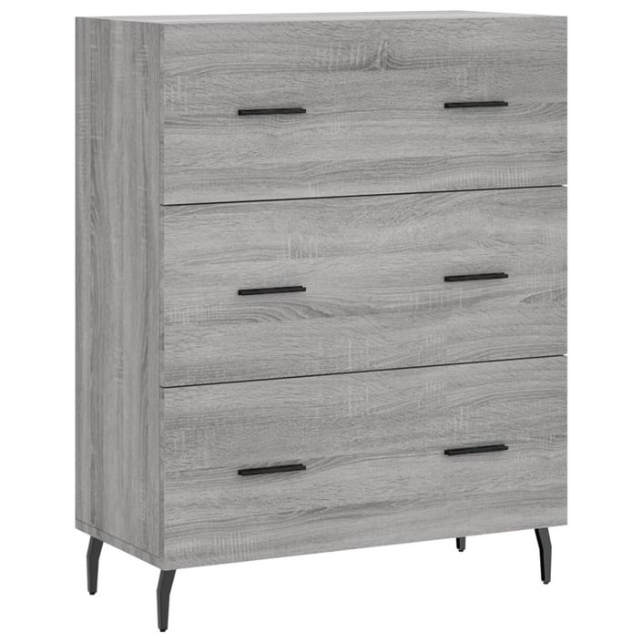 Buffet haut Sonoma gris 69,5x34x180 cm Bois d'ingénierie - Photo n°7