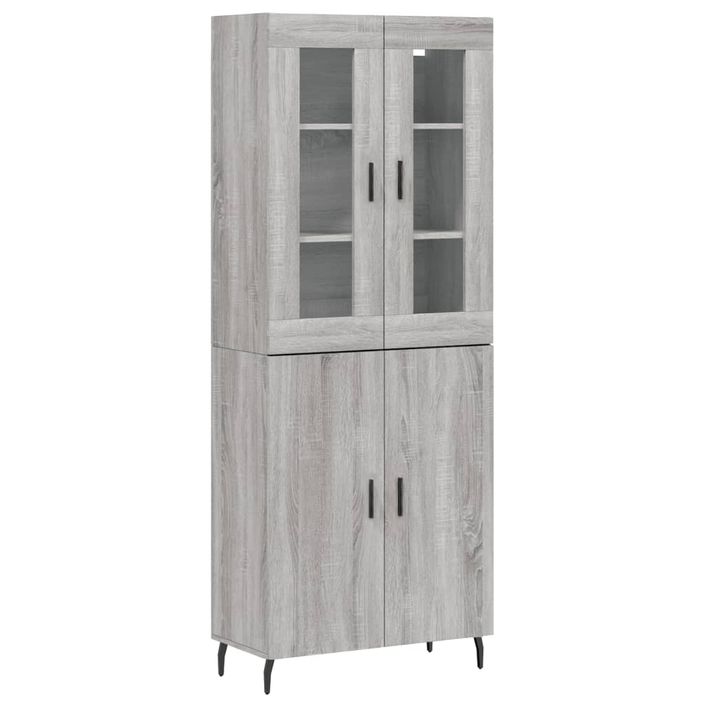 Buffet haut Sonoma gris 69,5x34x180 cm Bois d'ingénierie - Photo n°1