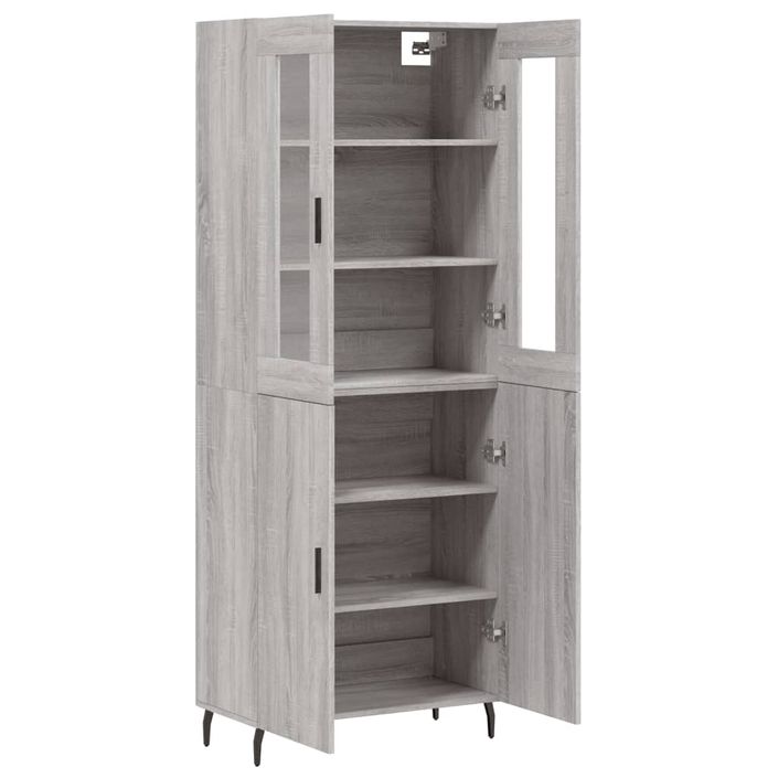 Buffet haut Sonoma gris 69,5x34x180 cm Bois d'ingénierie - Photo n°4