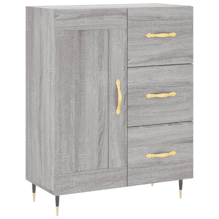 Buffet haut Sonoma gris 69,5x34x180 cm Bois d'ingénierie - Photo n°7