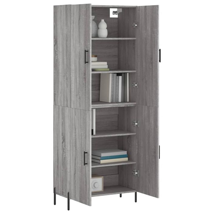 Buffet haut Sonoma gris 69,5x34x180 cm Bois d'ingénierie - Photo n°3