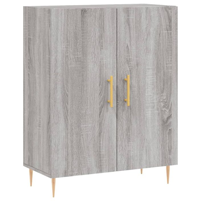 Buffet haut Sonoma gris 69,5x34x180 cm Bois d'ingénierie - Photo n°7