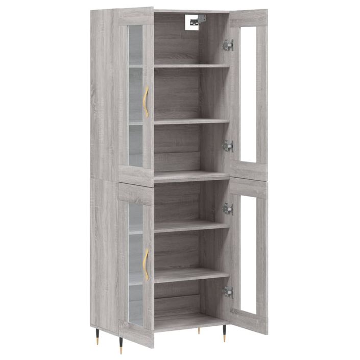 Buffet haut Sonoma gris 69,5x34x180 cm Bois d'ingénierie - Photo n°4