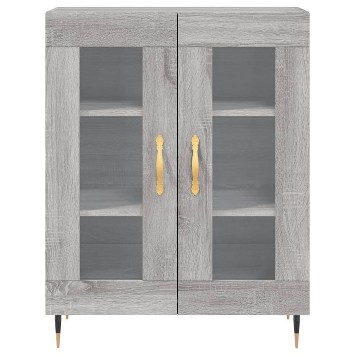 Buffet haut Sonoma gris 69,5x34x180 cm Bois d'ingénierie - Photo n°8