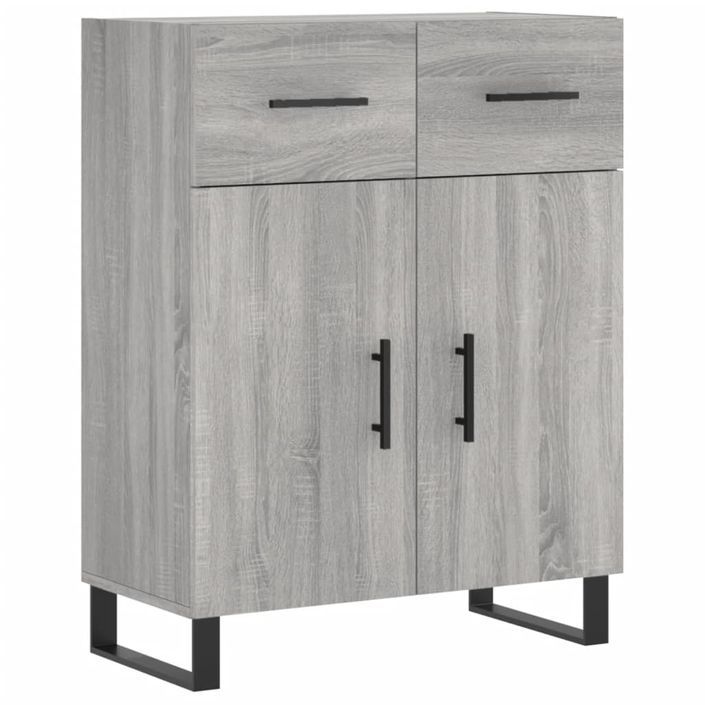 Buffet haut Sonoma gris 69,5x34x180 cm Bois d'ingénierie - Photo n°7