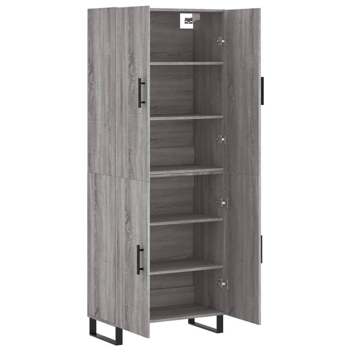 Buffet haut Sonoma gris 69,5x34x180 cm Bois d'ingénierie - Photo n°4