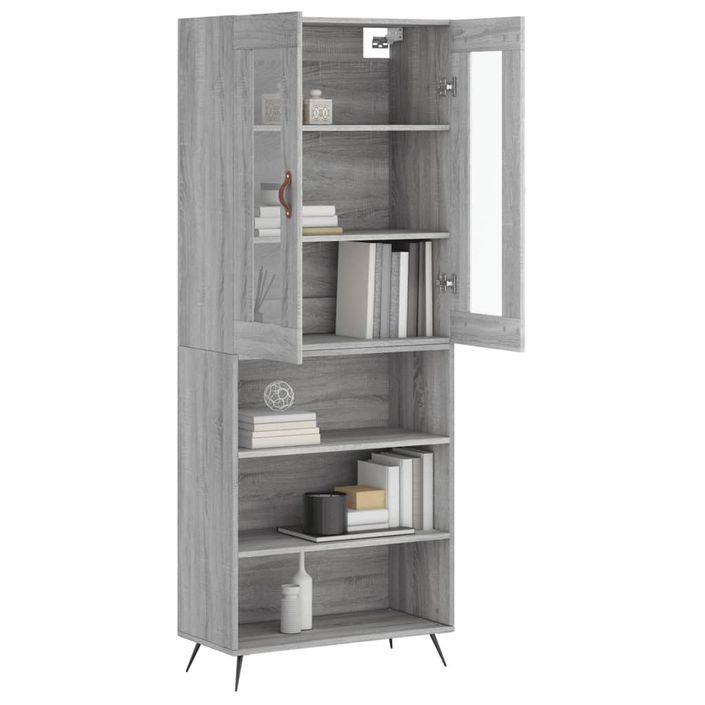 Buffet haut Sonoma gris 69,5x34x180 cm Bois d'ingénierie - Photo n°3