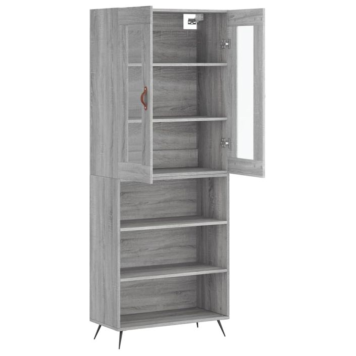 Buffet haut Sonoma gris 69,5x34x180 cm Bois d'ingénierie - Photo n°4