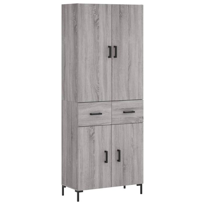 Buffet haut Sonoma gris 69,5x34x180 cm Bois d'ingénierie - Photo n°1