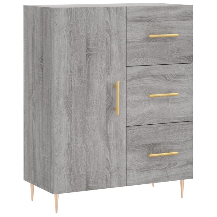 Buffet haut Sonoma gris 69,5x34x180 cm Bois d'ingénierie - Photo n°7