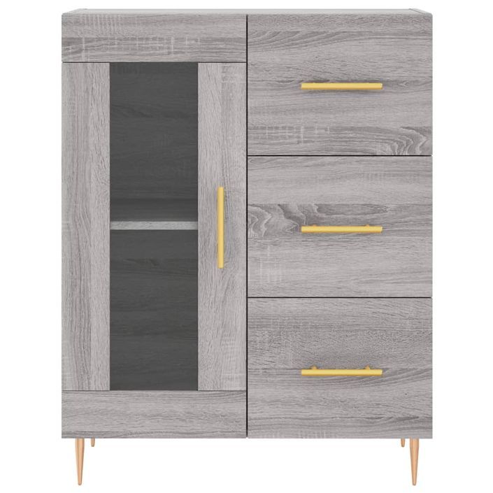 Buffet haut Sonoma gris 69,5x34x180 cm Bois d'ingénierie - Photo n°8