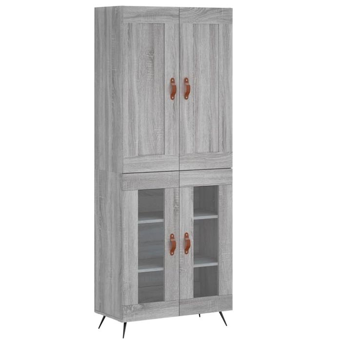 Buffet haut Sonoma gris 69,5x34x180 cm Bois d'ingénierie - Photo n°1