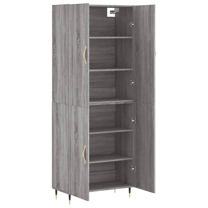 Buffet haut Sonoma gris 69,5x34x180 cm Bois d'ingénierie - Photo n°4