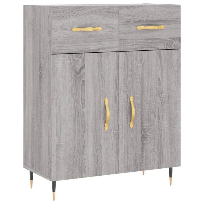 Buffet haut Sonoma gris 69,5x34x180 cm Bois d'ingénierie - Photo n°7